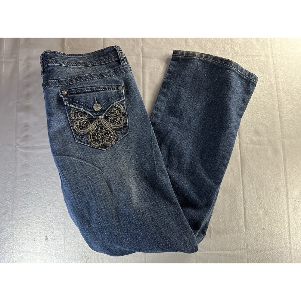 Nine West Vintage America Bootcut Jeans Women's 12/31 Y2K‎ Boho Embroidered